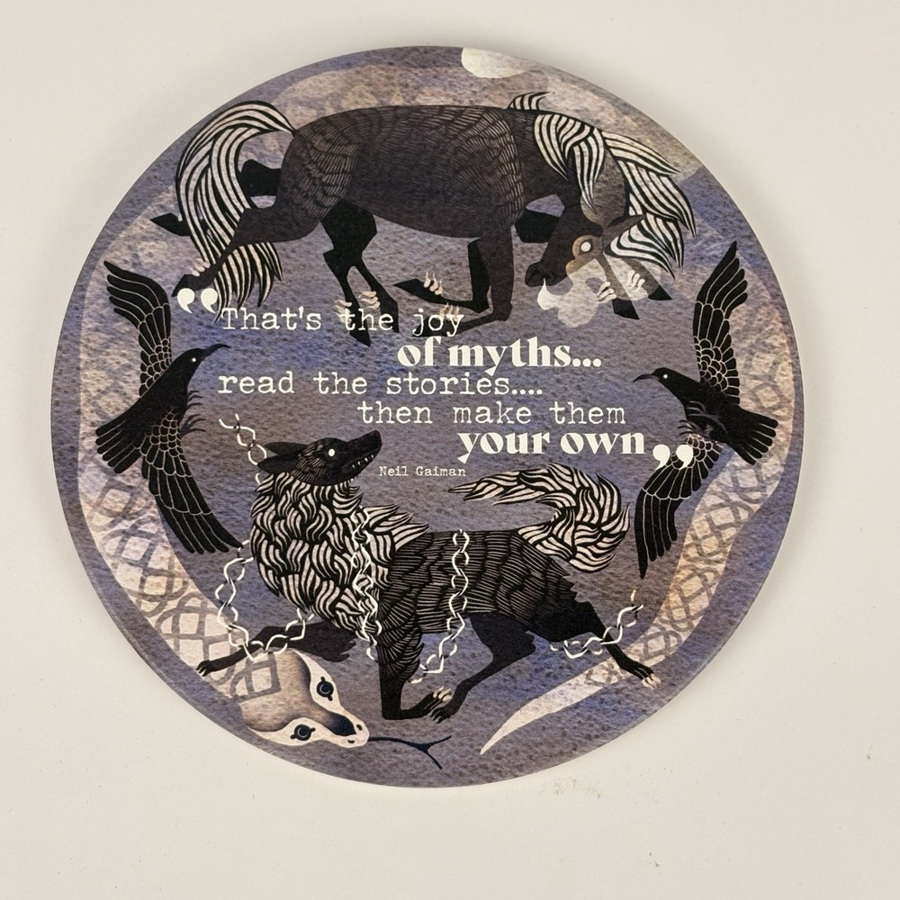 Neil Gaiman Norse Mythology Inspired Owlcrate Ceramic Coaster Trivet  Quotes